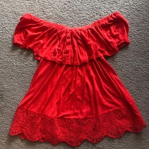 Ladies Pink Rose off shoulder summer top